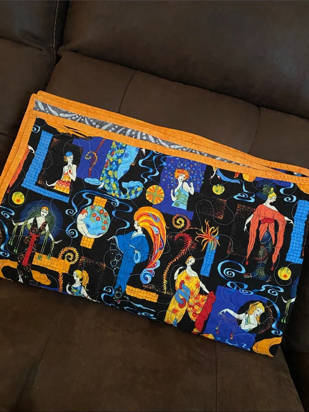 Quilt Throw Moon Goddess Celestial 40”x47”
